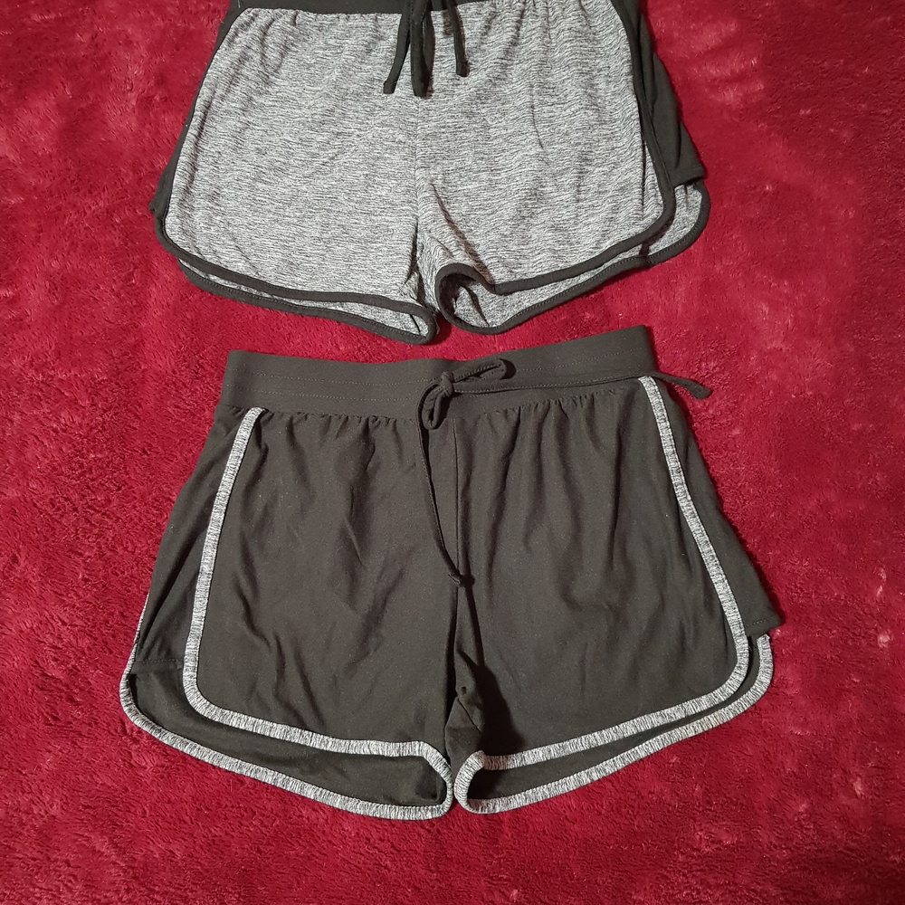 Women's Gray and Black Athletic Shorts